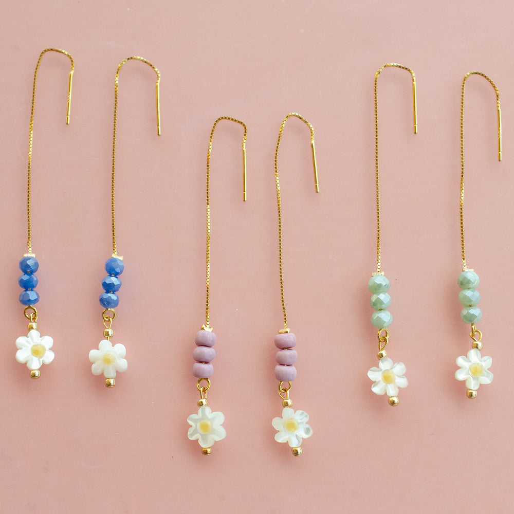 Flower Threader Earrings