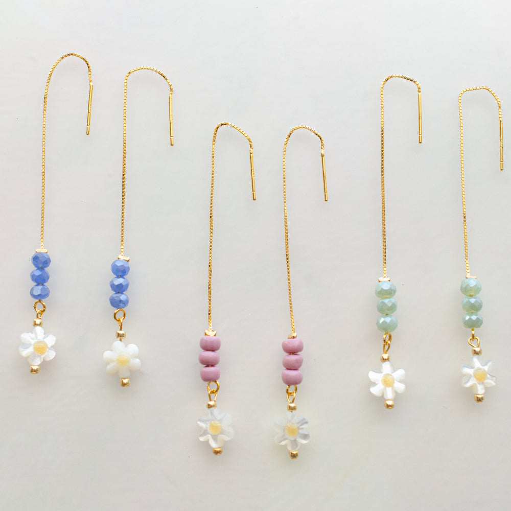 Flower Threader Earrings