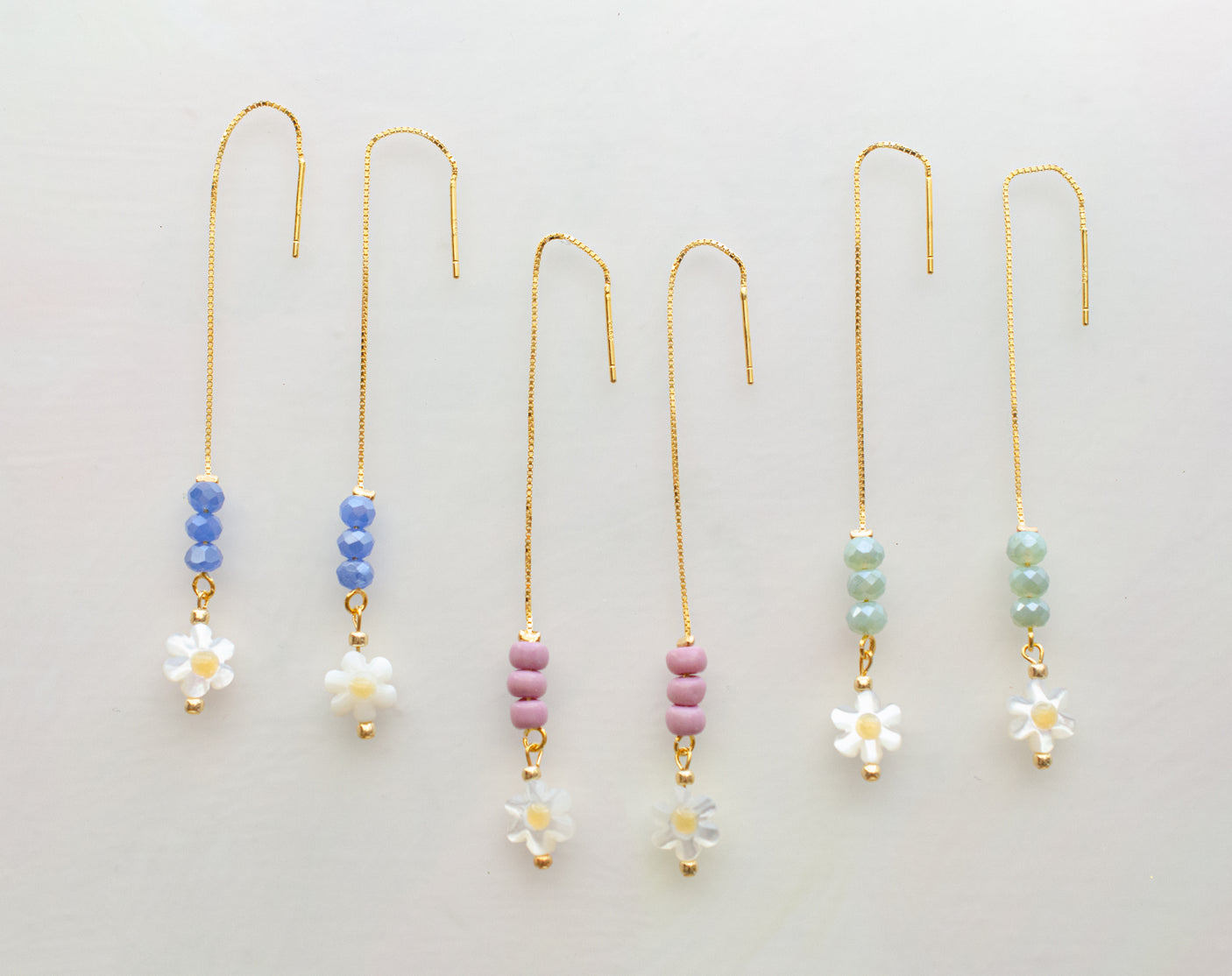Flower Threader Earrings