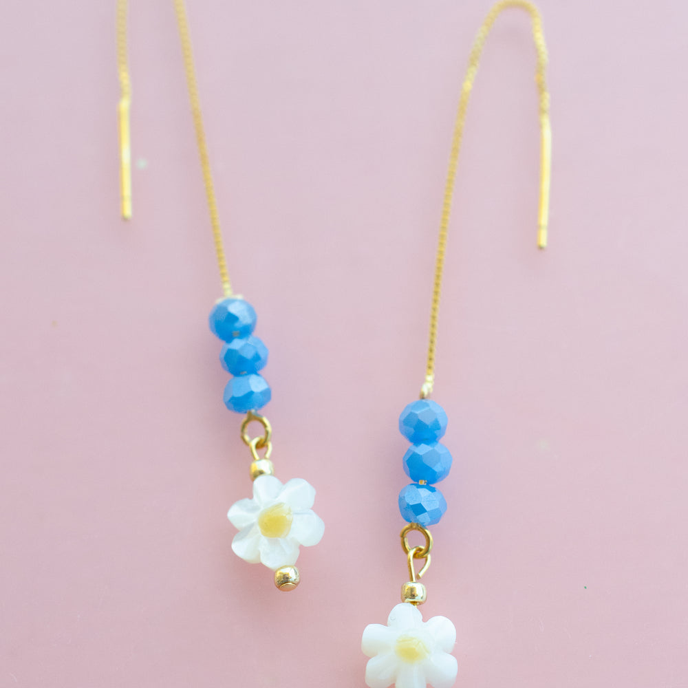 Flower Threader Earrings