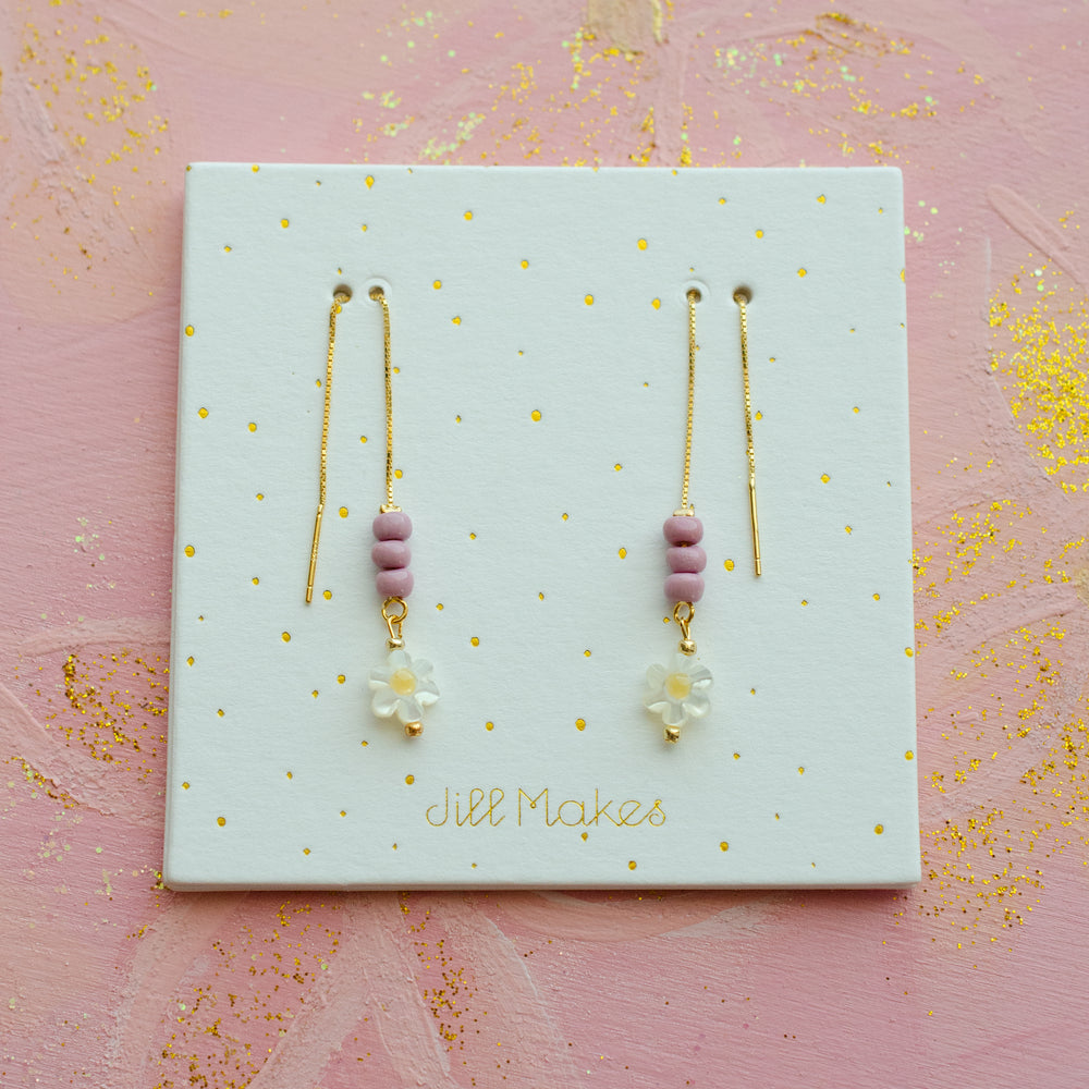 Flower Threader Earrings