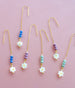 Flower threader earrings