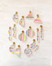Modern  acrylic stripe statement earrings, gift for her, clear earrings, colorful earrings, geometric earrings, lucite earrings,
