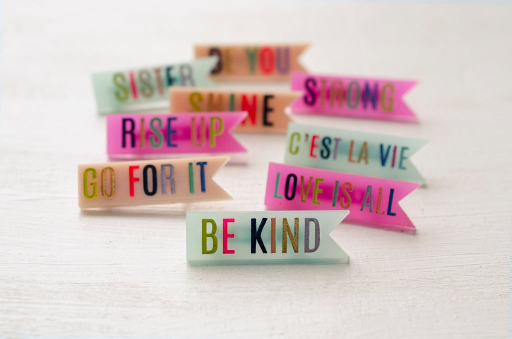 Custom name or word Pin, colorful pin, be kind pin, brooch, inspirational pin, colorful accessory