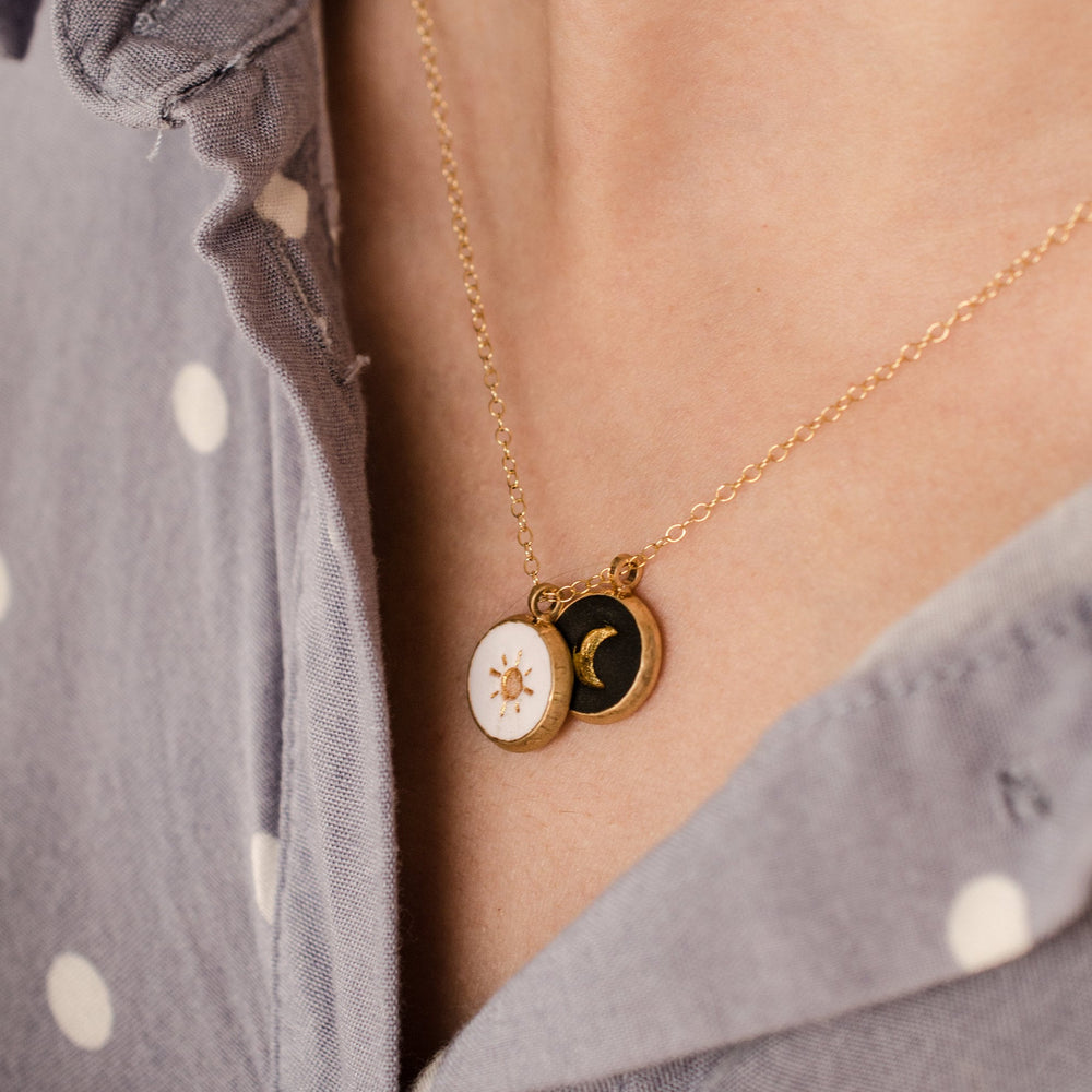 Sun & Moon Clay Necklace