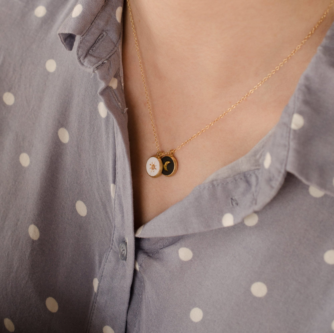 Sun & Moon Clay Necklace