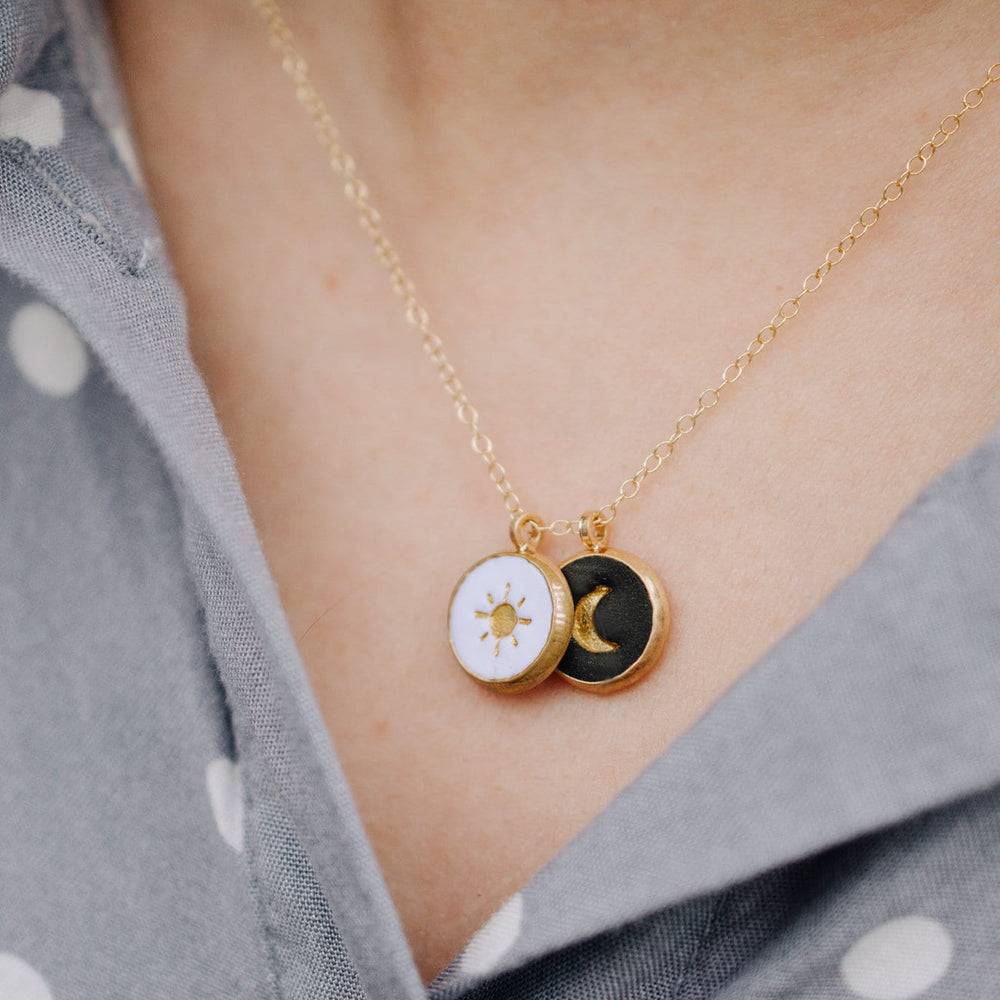 Sun & Moon Clay Necklace