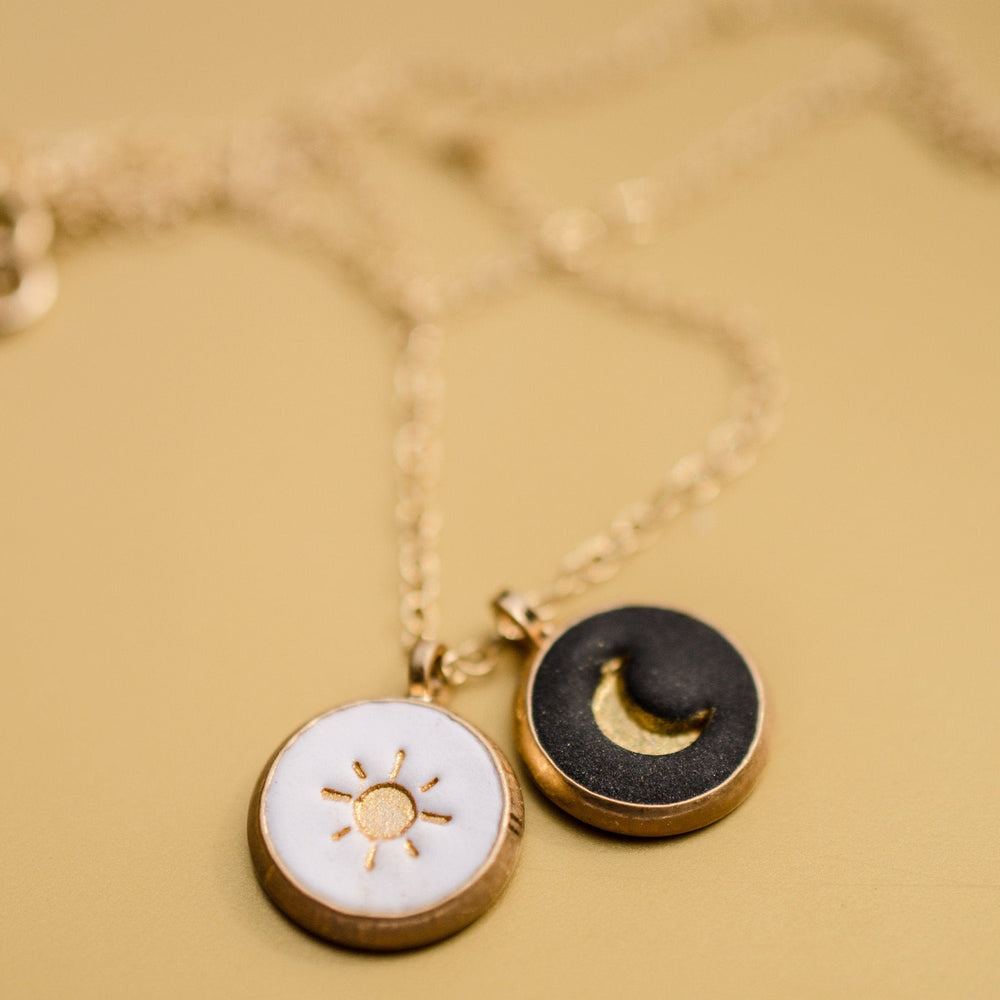 Sun & Moon Clay Necklace