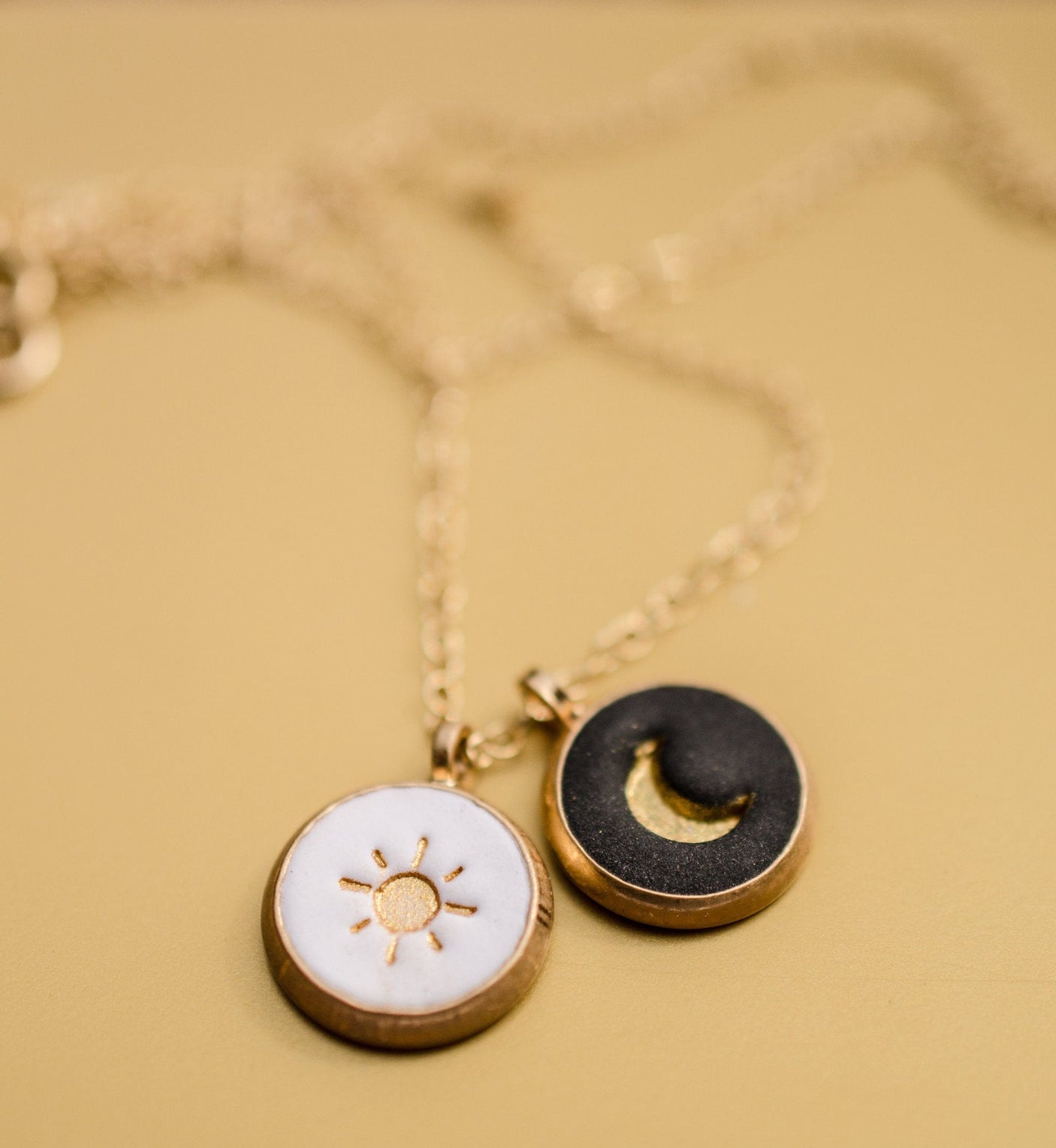 Sun & Moon Clay Necklace