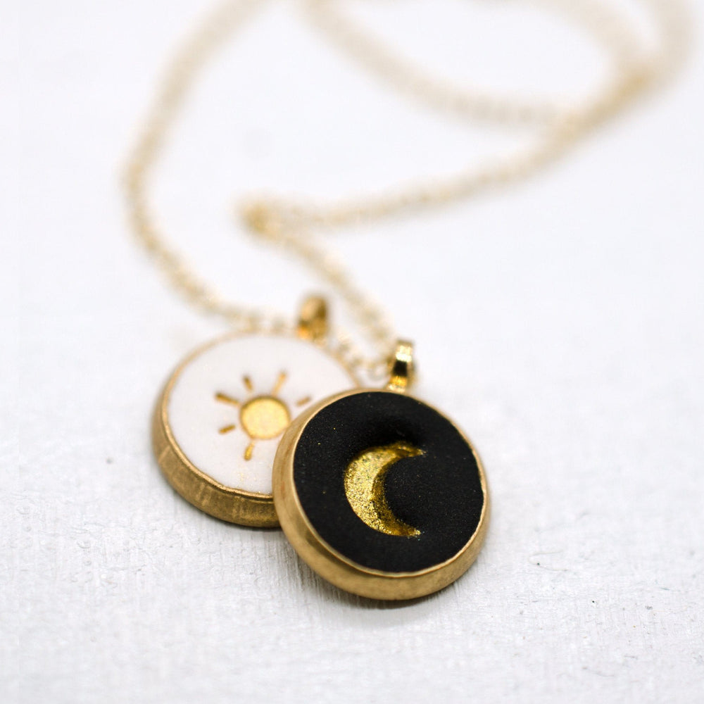 Sun & Moon Clay Necklace
