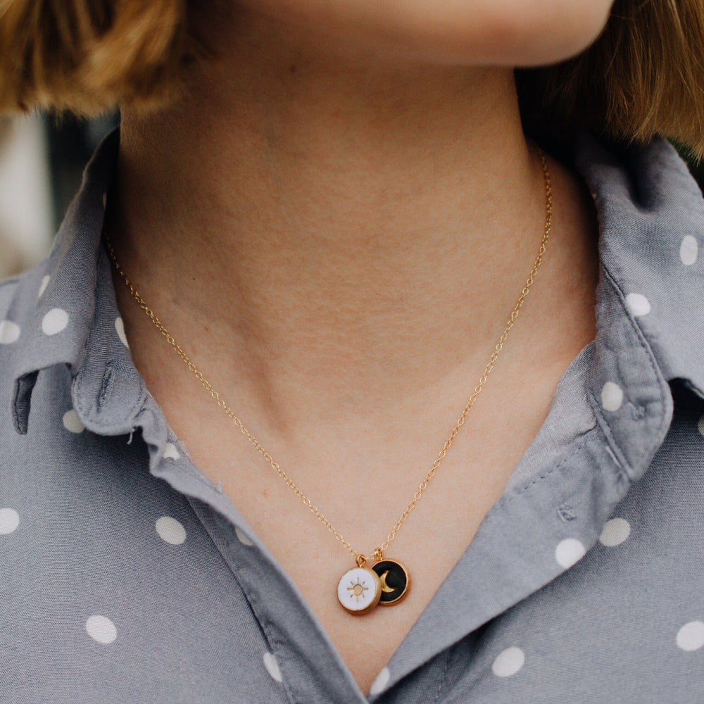 Sun & Moon Clay Necklace
