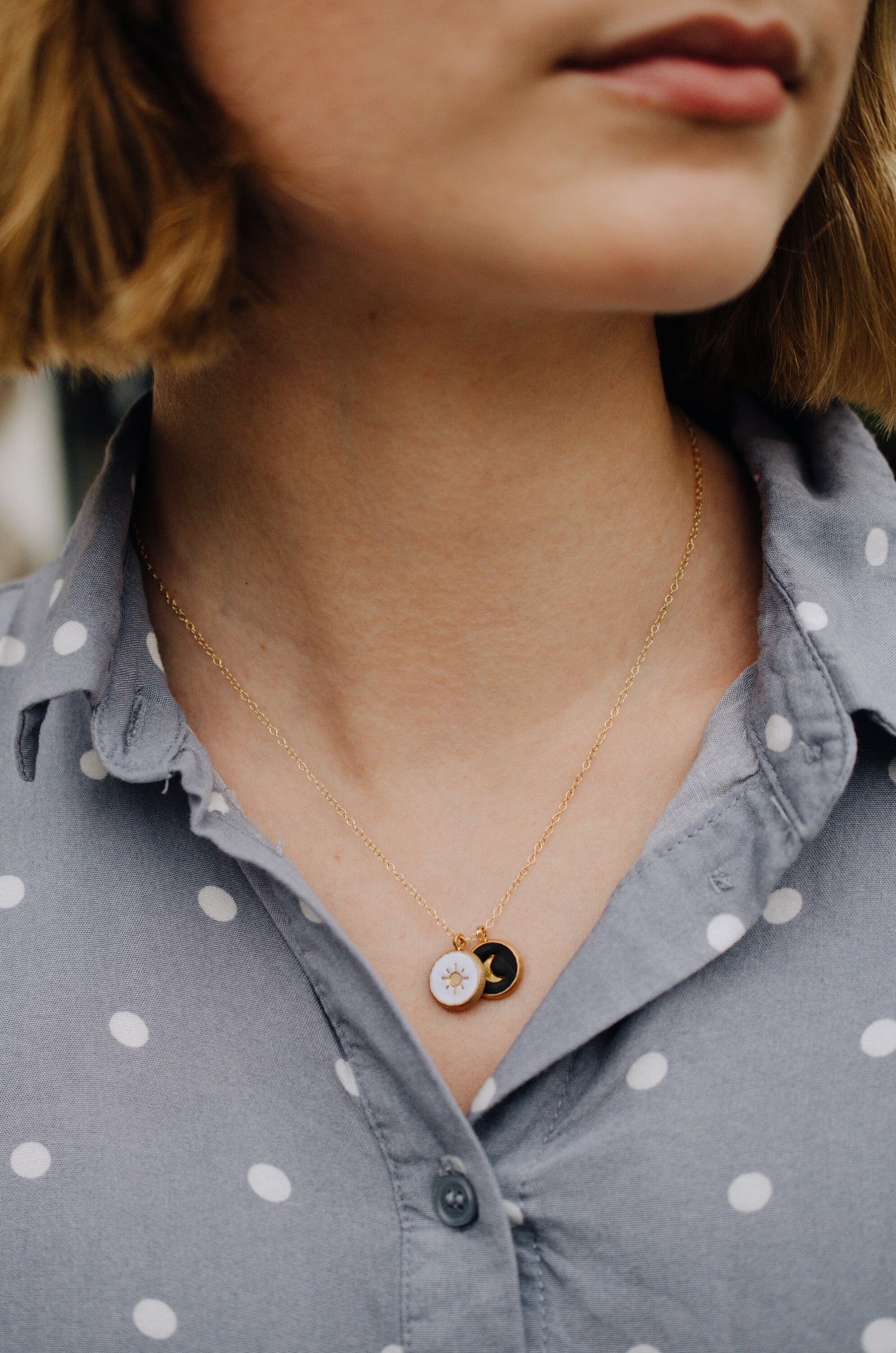 Sun & Moon Clay Necklace