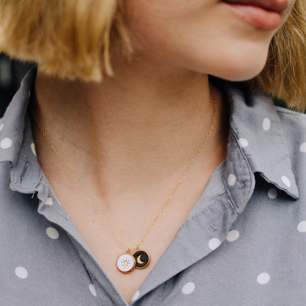 Sun & Moon Clay Necklace