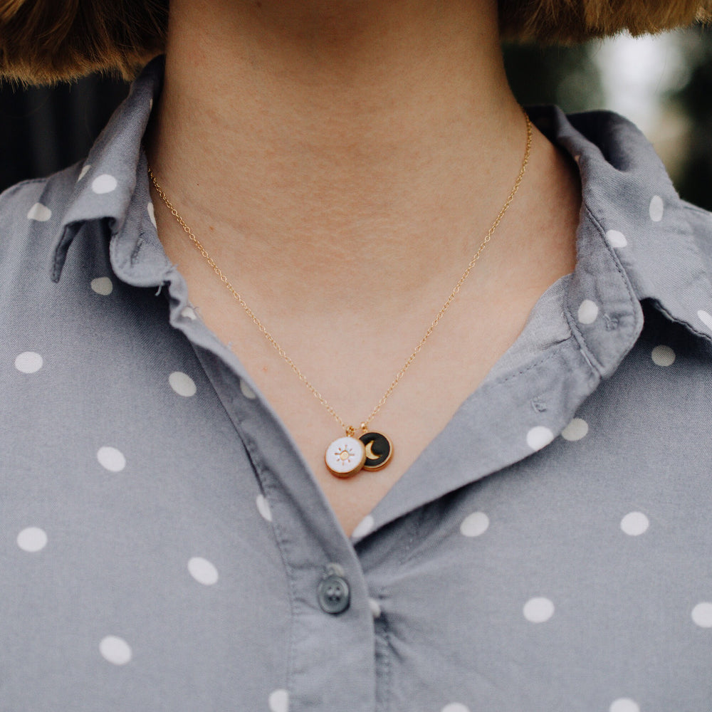 Sun & Moon Clay Necklace
