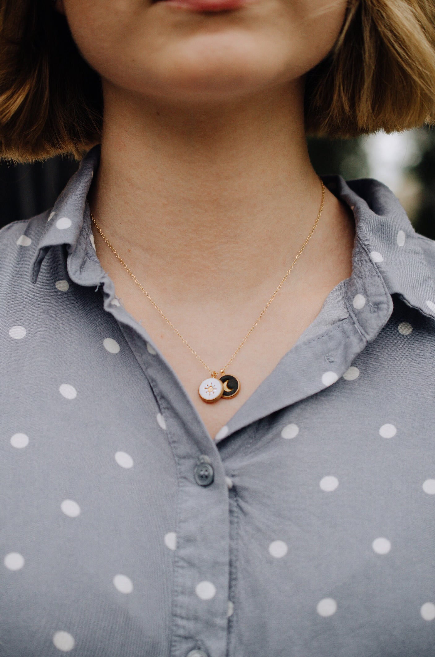 Sun & Moon Clay Necklace