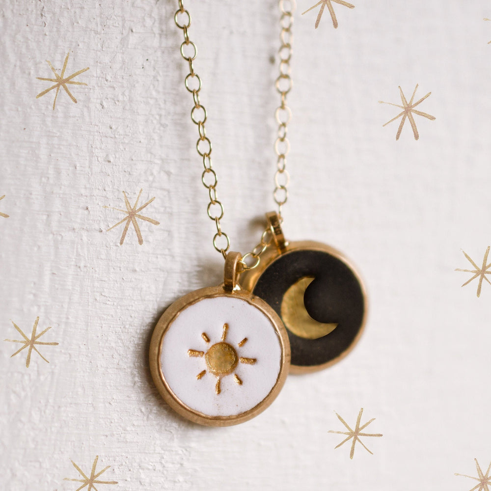Sun & Moon Clay Necklace