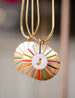 Colorful Initial sunbeam necklace, Anniversary gift, mothers day jewelry, bridesmaids gifts, new mom gift, gold rainbow necklace, colorful
