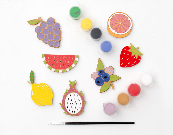 DIY Kit Fruit Magnet Kit, Craft kit, Painting Kit, gifts for her, party kit,stay at home craft, kids craft, party favors, Fruit Magnet Kit
