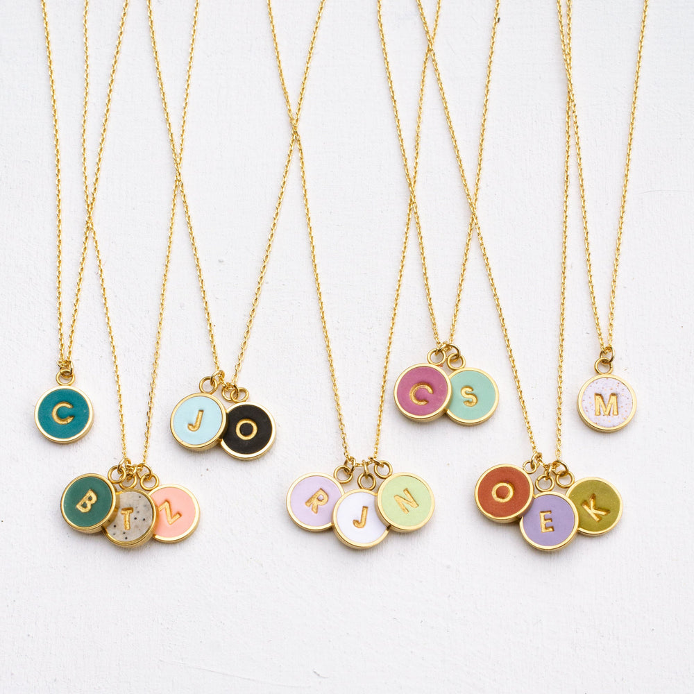 Custom Clay Initial Necklace