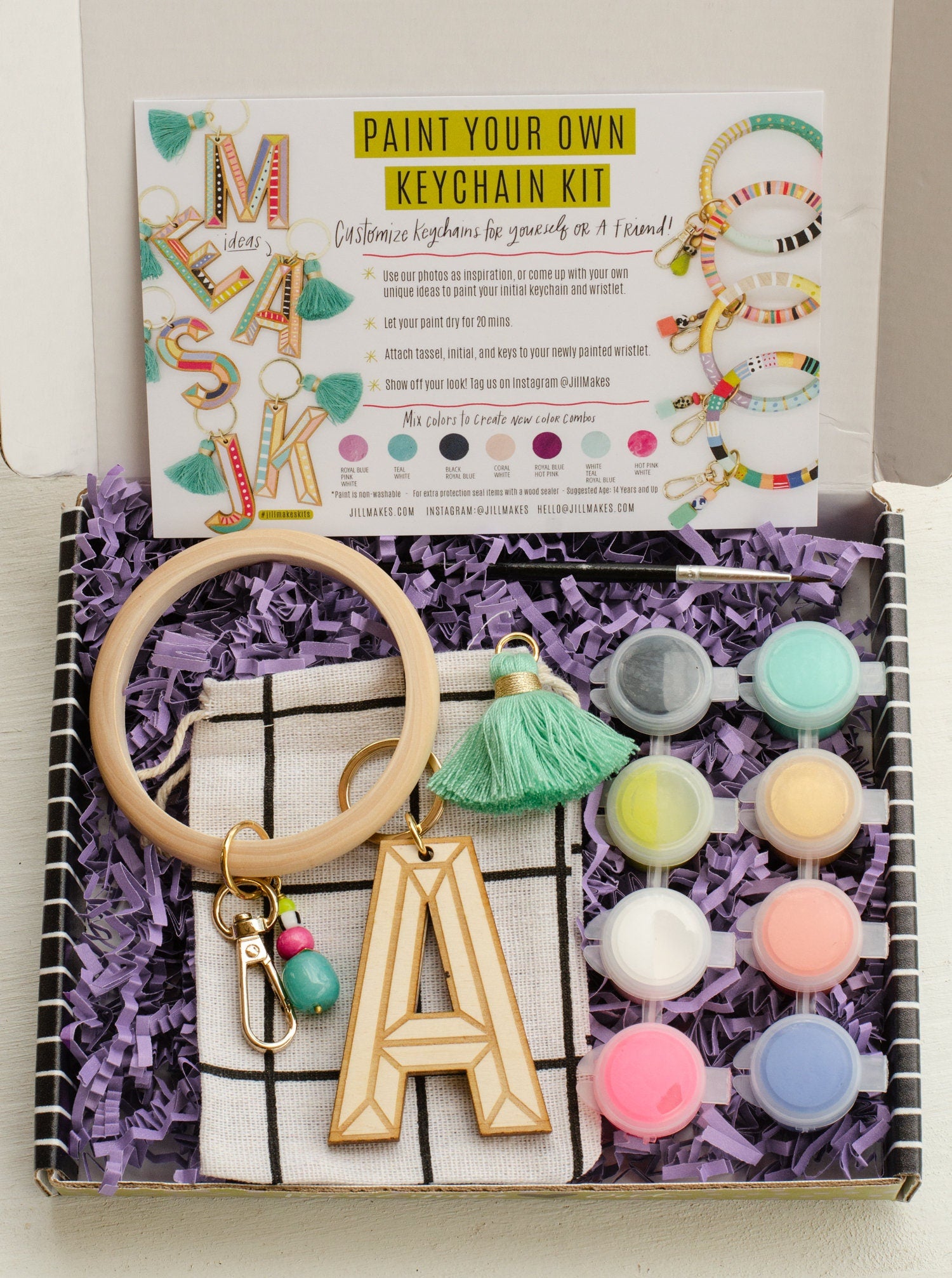 DIY Keychain Painting Kit, Craft Kit, DIY Kit, Jewelry Kit