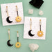 Sun and moon moonstoon earrings, astrology earrings, Celestial Jewelry ,acrylic earrings, moonstone beads, mix match earrings