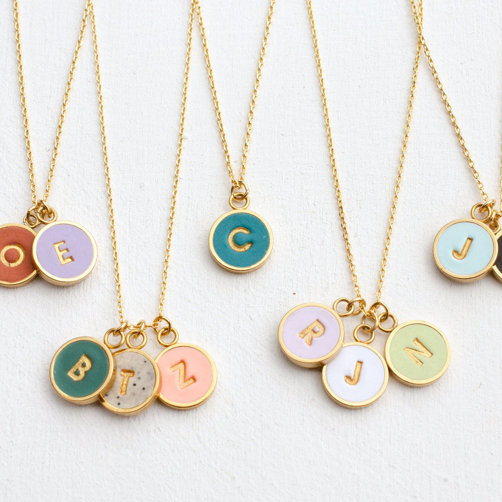 Custom Clay Initial Necklace