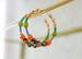 Colorful Beaded hoops, gold filled, natural stone earrings, statement earrings, colorful jewelry, gold hoop earrings, colorful sunset hoops