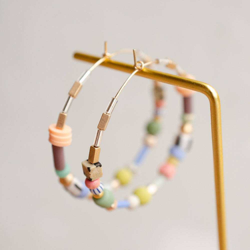 Garden Party Beaded Hoops