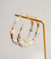 Large Beaded Hoops, Colorful earrings, gold hoops, statement earrings, bridesmaids gifts, gold filled hoops, large beaded hoops,
