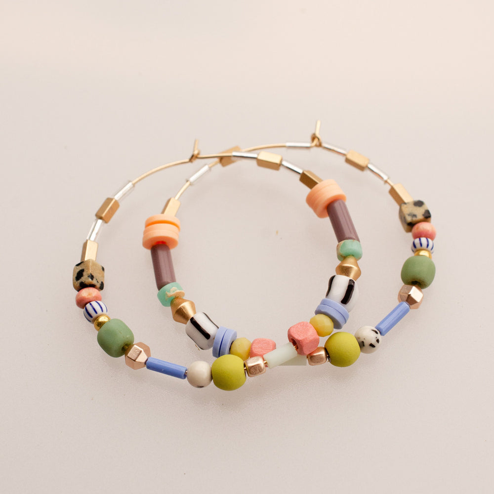 Garden Party Beaded Hoops