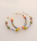 Pastel Beaded Hoops, Colorful earrings, gold hoops, statement earring, bridesmaids gifts, stocking stuffer, jewelry gift
