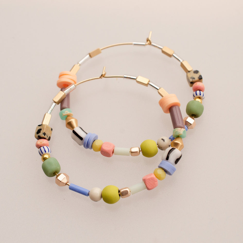 Garden Party Beaded Hoops