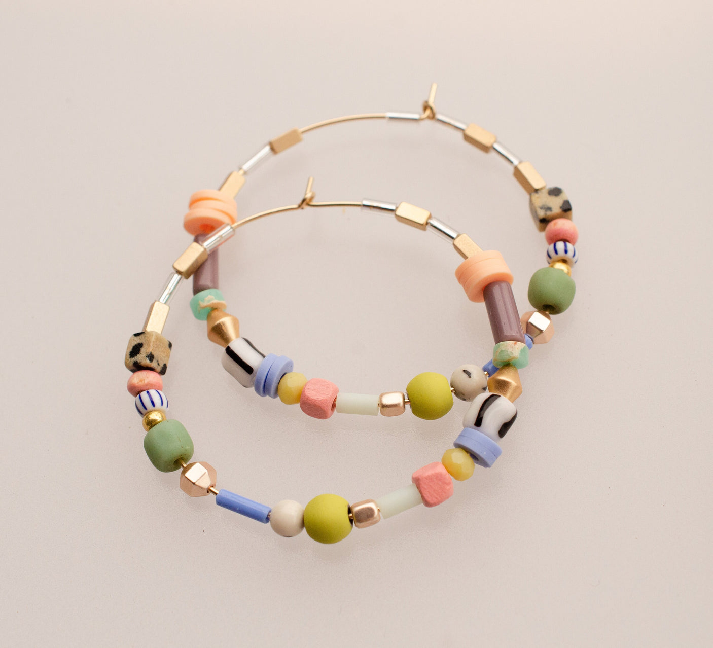 Garden Party Beaded Hoops
