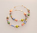 Pastel Beaded Hoops, Colorful earrings, gold hoops, statement earring, bridesmaids gifts, stocking stuffer, jewelry gift