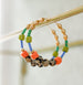 Colorful Beaded hoops, gold filled, natural stone earrings, statement earrings, colorful jewelry, gold hoop earrings, colorful sunset hoops