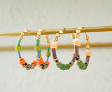 Pistachio Beaded Hoops