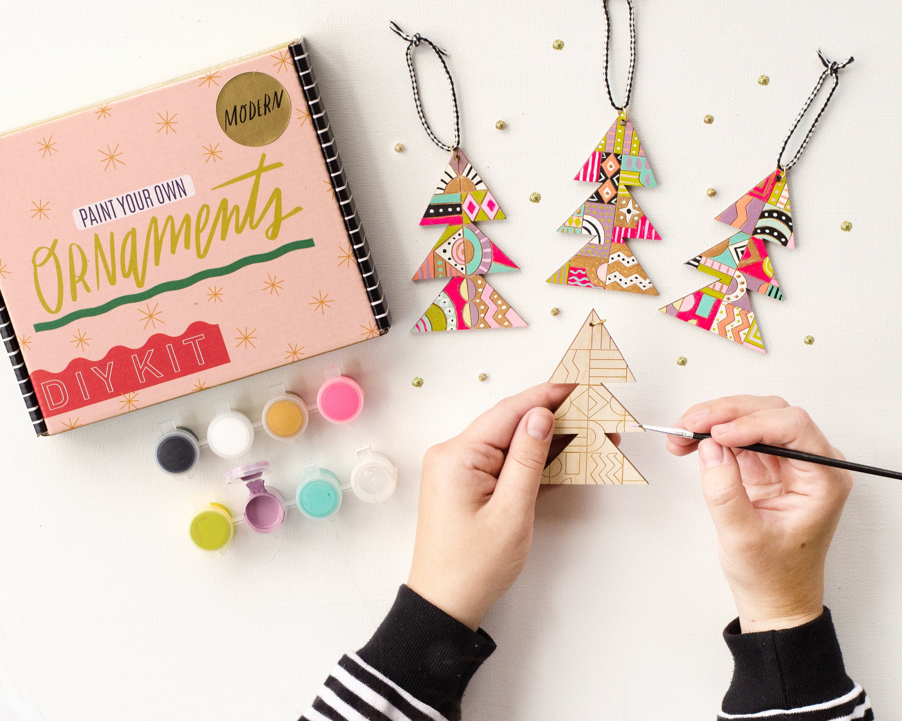 DIY Christmas Kit, Ornament Painting Kit, Holiday craft, Wooden Christ –  jillmakes