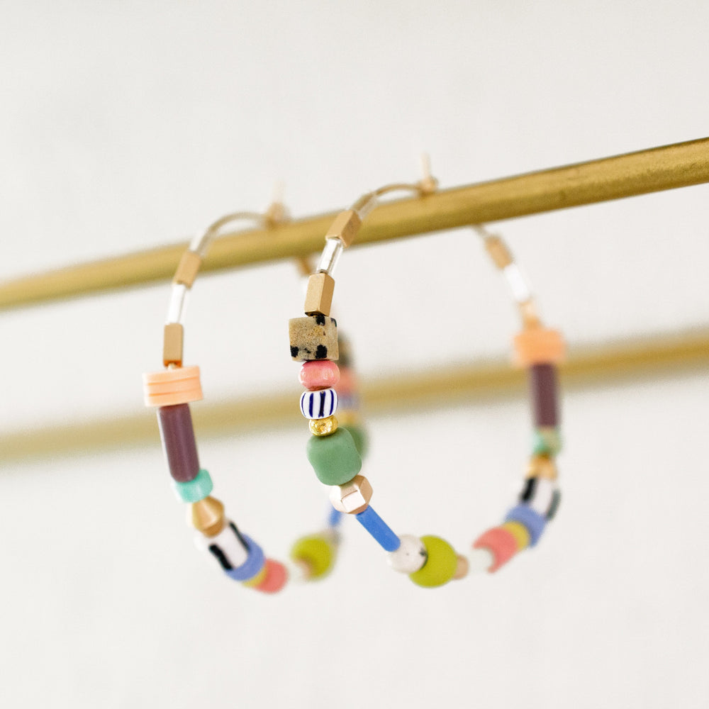 Garden Party Beaded Hoops