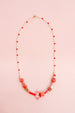 Statement Necklace, red and pink necklace, gift for her, natural stone necklace, coral necklace, Colorful necklace, Anniversary gift
