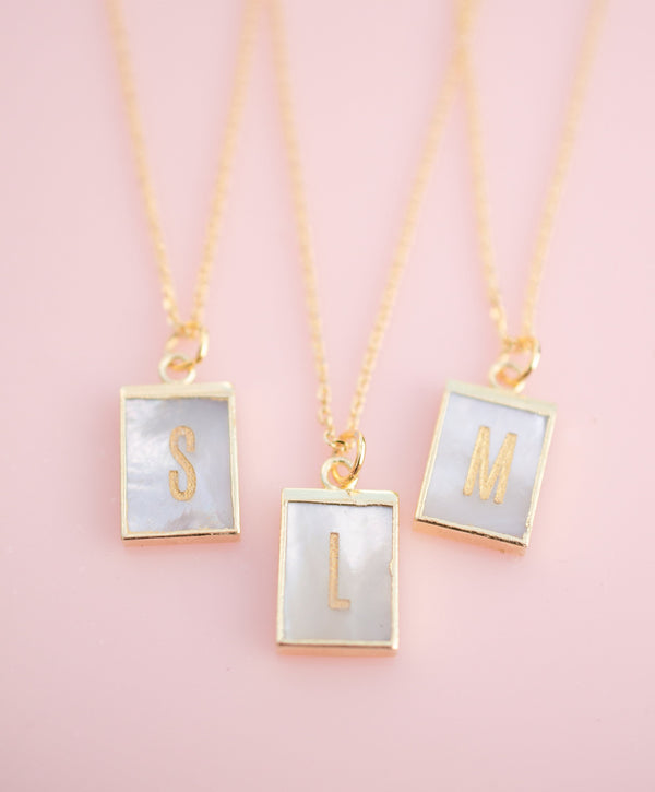 Initial Charm Necklace, Personalized initial necklace, monogram initia –  jillmakes