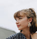 Golden Waves Statement Earrings, gifts for her, statement jewelry, gold statement earrings
