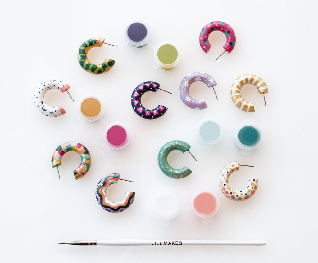 Hoop Earrings, Diy Earring Painting kit, Easter Gift Idea, DIY gift, bridesmaids gift, stocking stuffers, Easter basket, Mini Hoop Kit