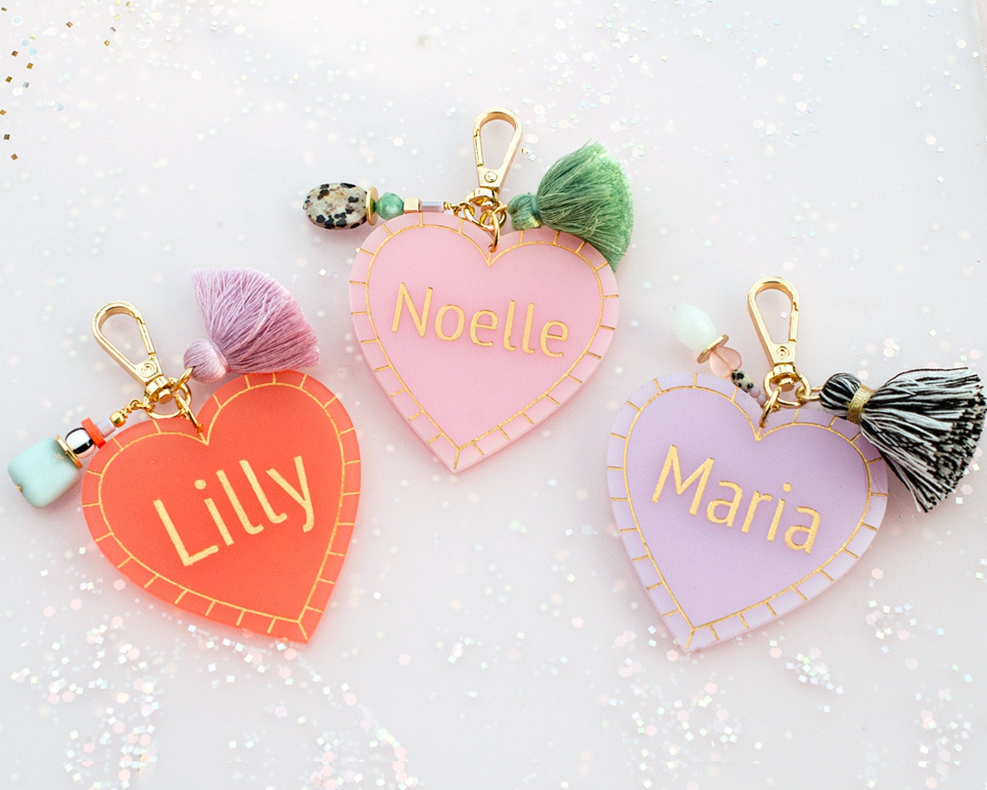 Personalized teachers gift, name keychain with tassel, custom name key –  jillmakes