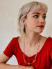 Statement Necklace, red and pink necklace, gift for her, natural stone necklace, coral necklace, Colorful necklace, Anniversary gift
