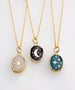 Celestial Necklace, Astrology Necklace, Dainty Gemstone, Gold Star Necklace, Moon Pendant, Galaxy Jewelry, Zodiac Necklace, Sun Necklace,