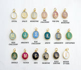 Oval Initial Gemstone Necklace