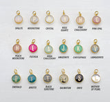 Round Initial Gemstone Necklace