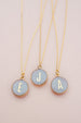 Opalite quartz initial necklace, bridesmaid gift, dainty druzy necklace, natural stone, gift for her, new mom necklace, october birthstone
