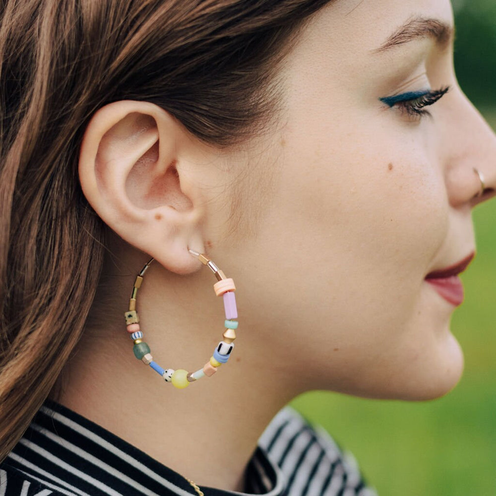 Garden Party Beaded Hoops