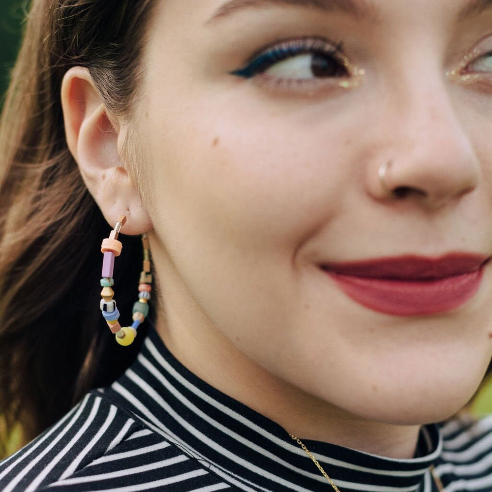 Garden Party Beaded Hoops
